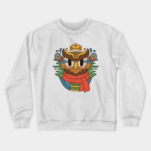 Owl scarf illustration Crewneck Sweatshirt